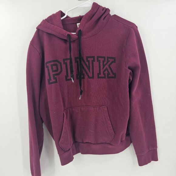 PINK Victoria's Secret Tops - Victoria's Secret PINK large sweatshirt hoodie maroon burgundy